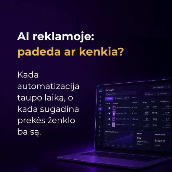 AI reklamoje: kada automatizacija padeda, o kada kenkia?